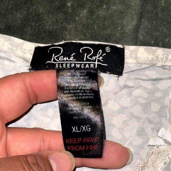 Rene Rofe Slip Dress Women XL Beige Gray Leopard Print Spaghetti Strap Sleepwear - Picture 4 of 8